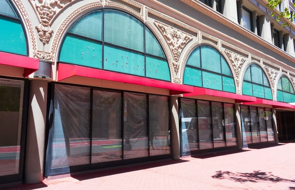 vacant storefront, Market Street, San Francisco