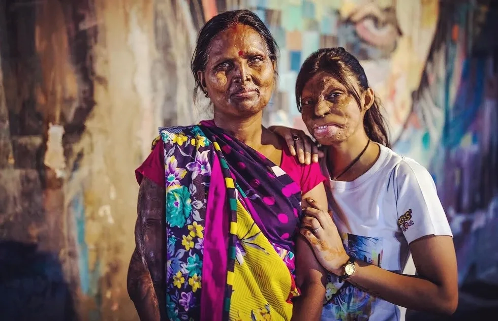 Geeta Mohar and daughter Neetu, Sheroes cafe, Agra, India