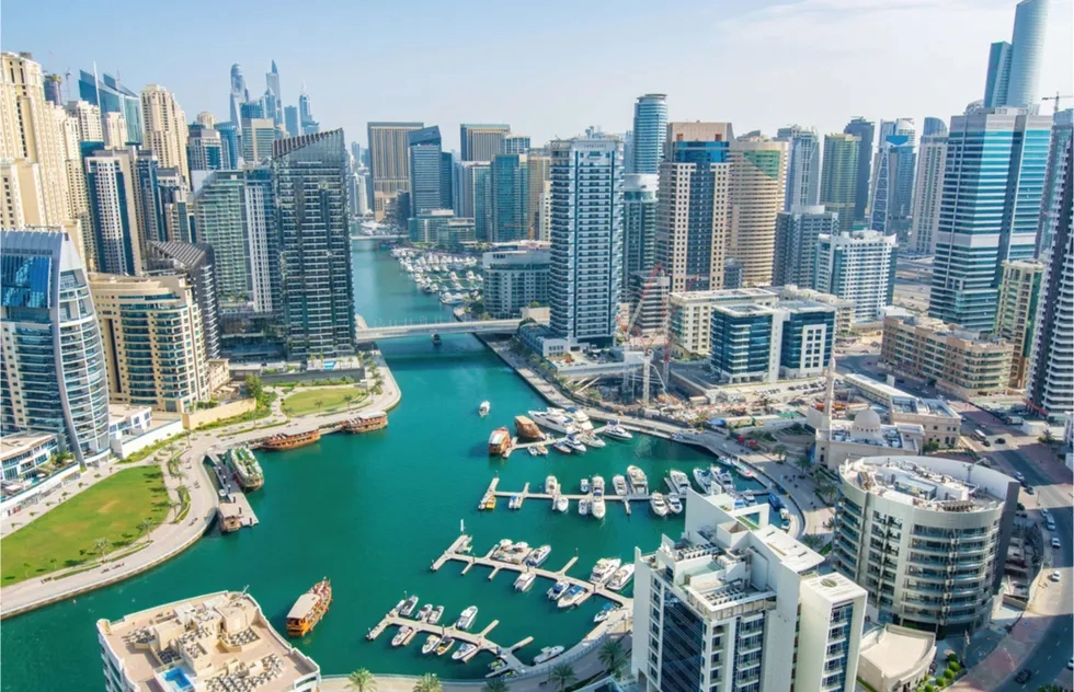 Dubai's Marina district aerial