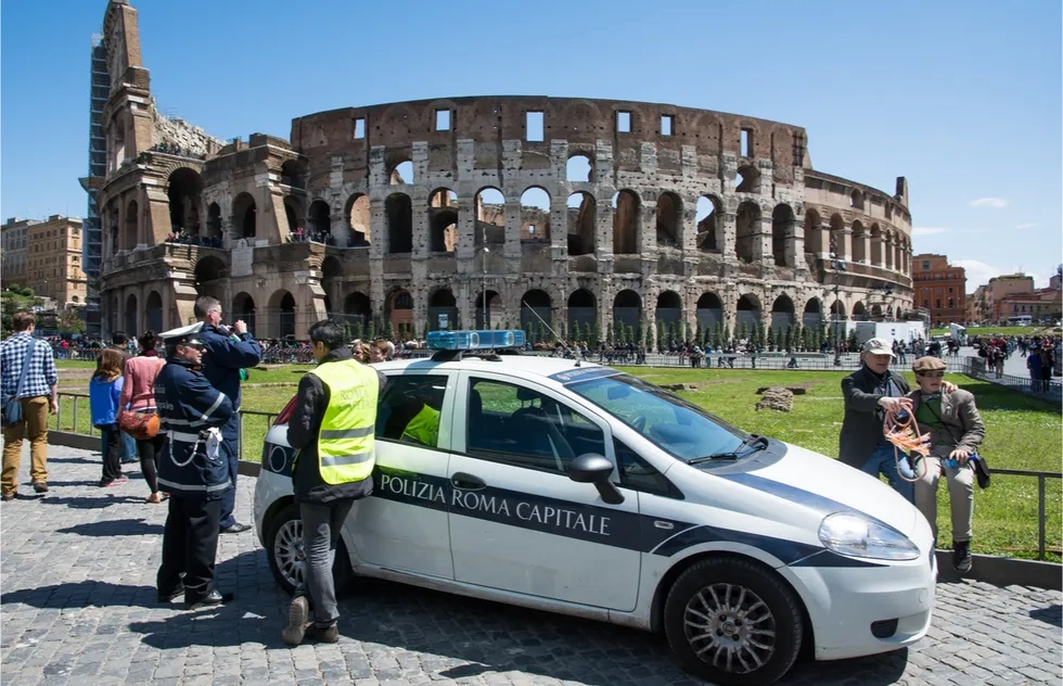 Police car by Colosseum, Rome
