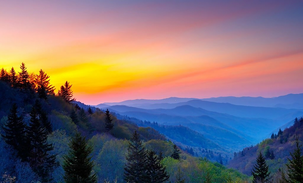 Oconoluftee Valley Overlook, Great Smoky Mountains National Park, North Carolina
