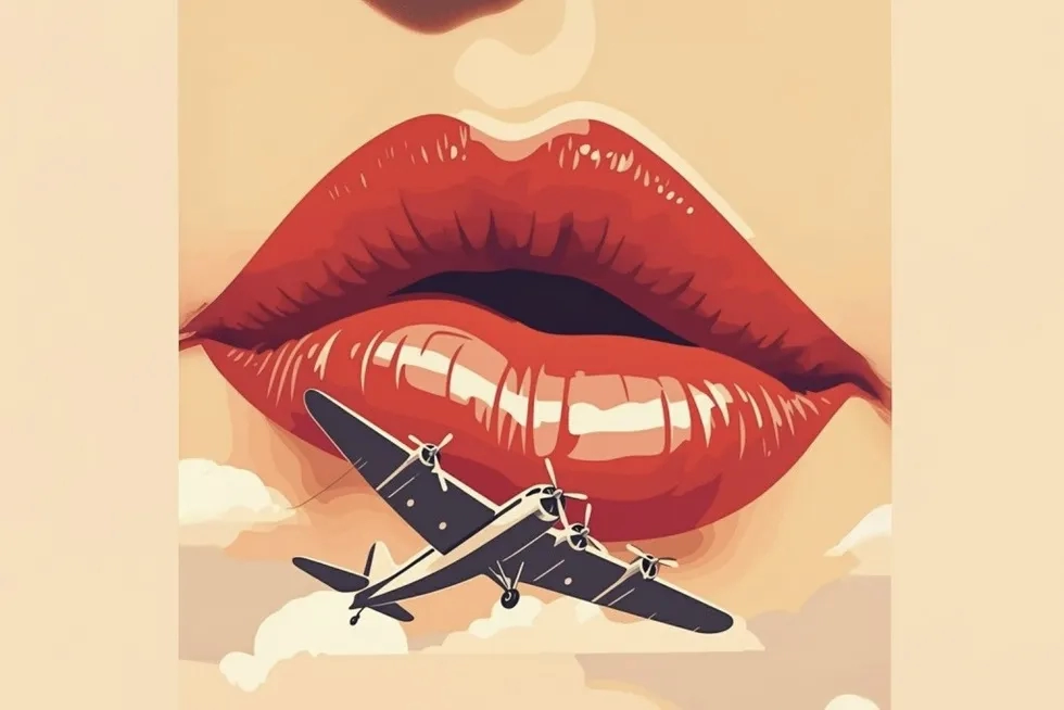 Lips, airplane, Travel