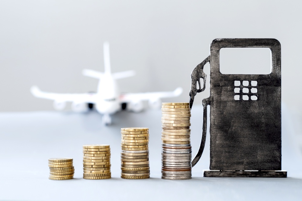 Airplane with money and fuel