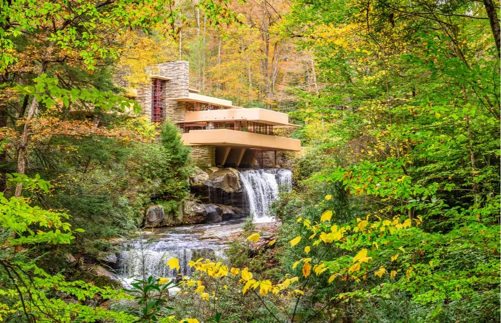 Frank Lloyd Wright's Fallingwater house in Mill Run, Pennsylvania