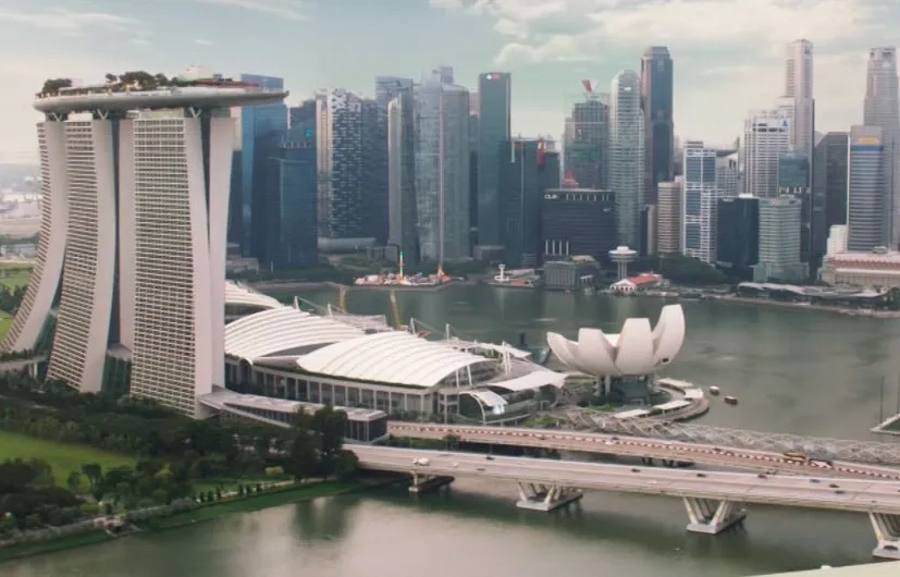 Singapore skyline with Marina Bay