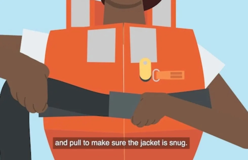 Royal Caribbean app's life jacket video (screen grab)