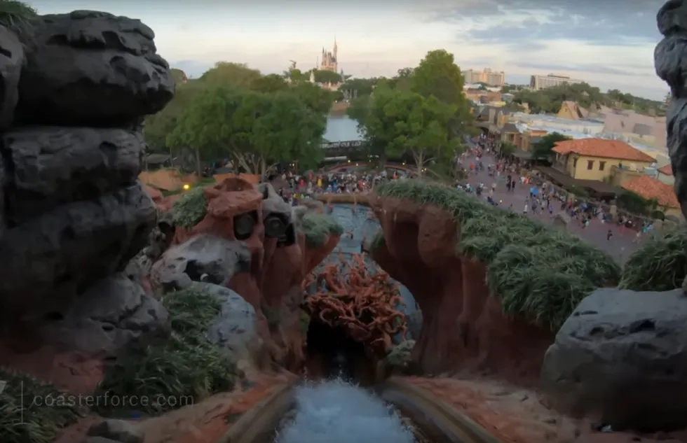 POV of drop on Splash Mountain, Magic Kingdom, Walt Disney World