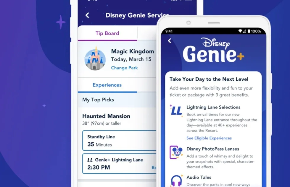 two Genie+ screenshots