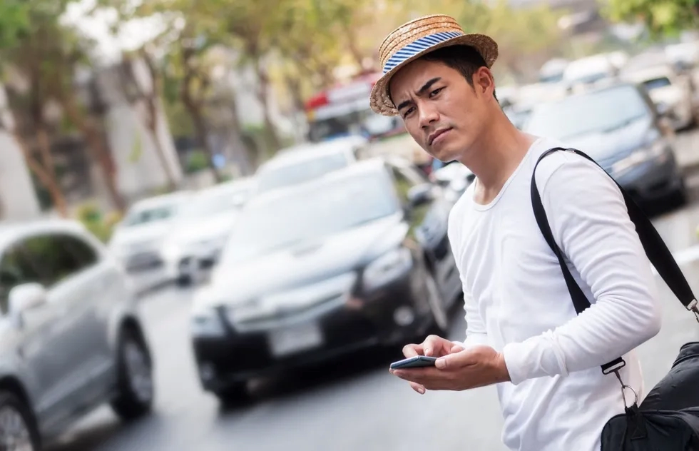 unhappy smartphone user