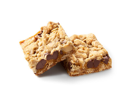 Two Caramel Cookie Bars made with Truvia