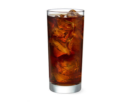 Cold-Brewed Iced Coffee in a clear glass