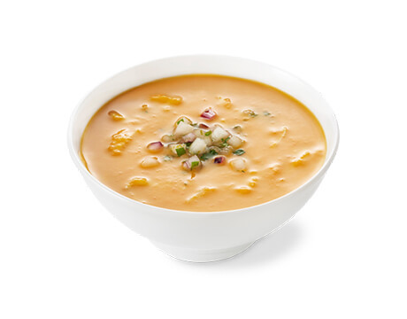 Sweet Crab and Butternut Squash Bisque with a Spicy Pear Salsa Recipe made with Truvia