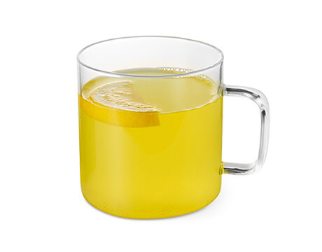 Lemon Ginger Wake-up Call in a clear mug