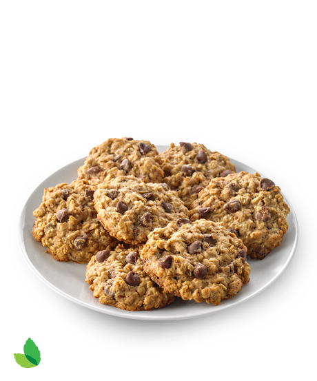 Plate of oatmeal chocolate chip cookies