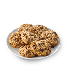 Plate of oatmeal chocolate chip cookies