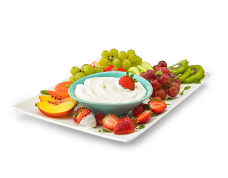 Cream cheese Fruit dip on a serving platter