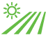 illustrated icon of sun over rows of plants