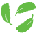 illustrated icon of three leaves in a circle pattern