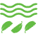 illustrated icon of waves over leaves