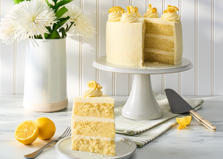 Lemon Layer Naked Cake with Truvia® Sweet Complete® Granulated All-Purpose Sweetener and Truvia® Sweet Complete® Confectioners Sweetener