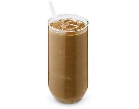 Creamy Chocolate Avocado Smoothie in a clear glass
