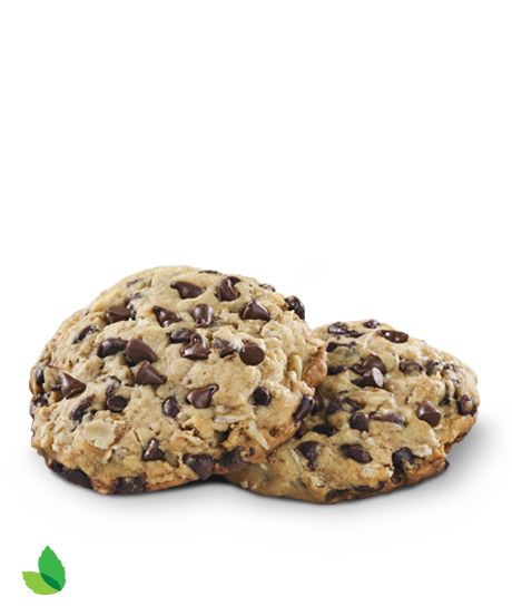 Two Chocolate Chip Cookies made with Truvia Original Sweetener