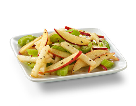 Crunchy Apple Cinnamon and Pear Salad on a white plate