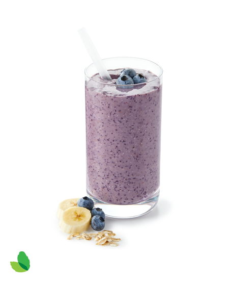 Detail blueberry oat smoothie