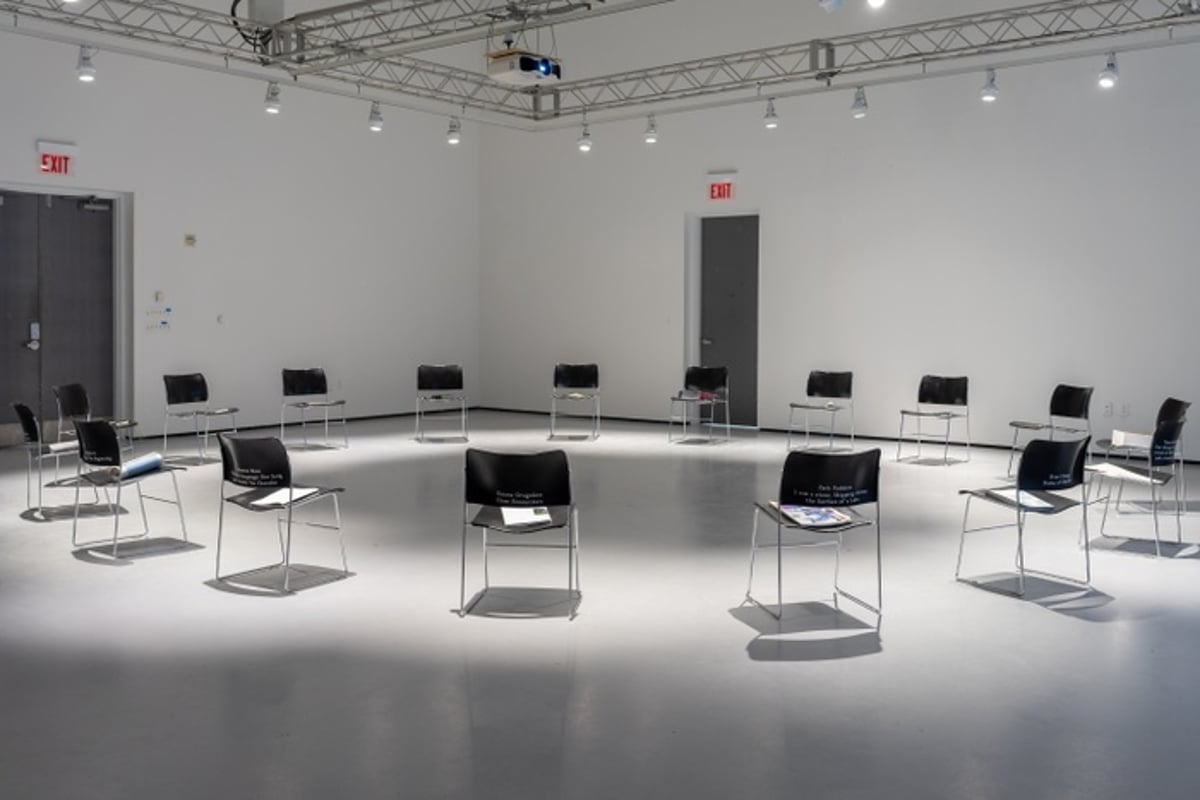 Installation image of Today a Reader: 2019 Graphic Design MFA Thesis Show