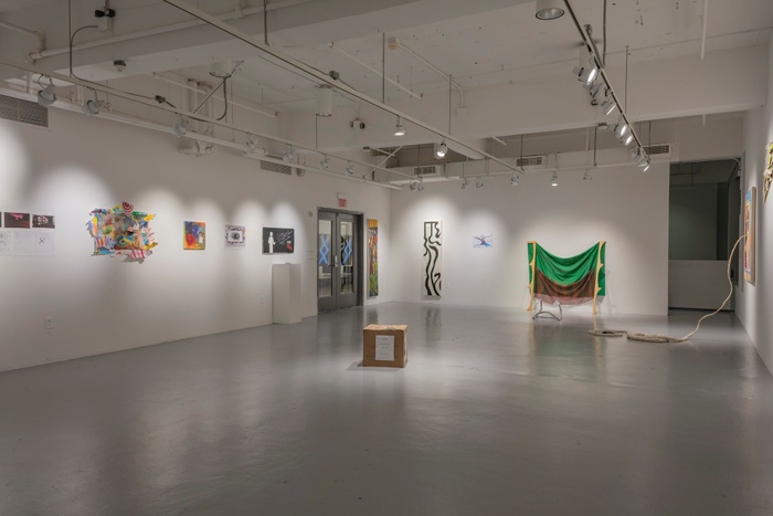 Installation image of UNFINISHED: An undergraduate exhibition of Senior Thesis Works-in-Progress