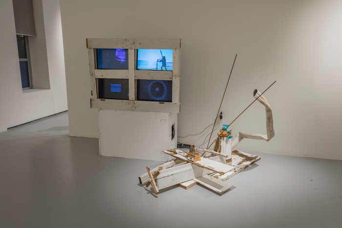 Installation image of UNFINISHED: An undergraduate exhibition of Senior Thesis Works-in-Progress