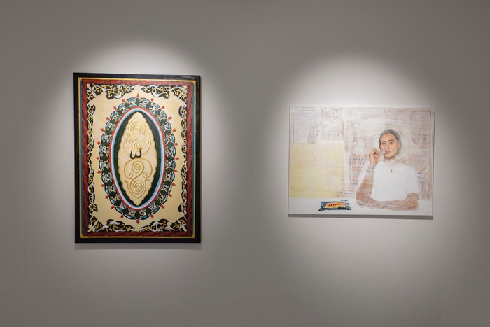 Installation image of UNFINISHED: An undergraduate exhibition of Senior Thesis Works-in-Progress