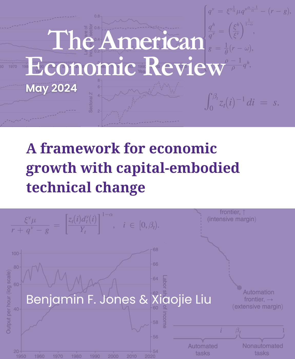 A framework for economic growth with capital-embodied technical change, Research by: Benjamin F. Jones and Xiaojie Liu