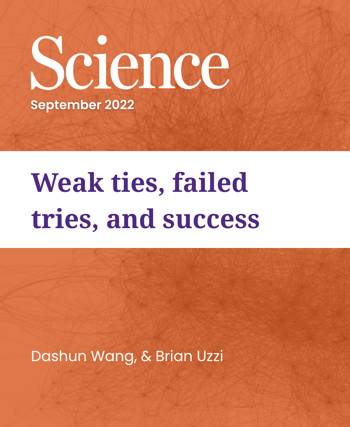 Weak ties, failed tries, and success, Research by: D Wang, B Uzzi