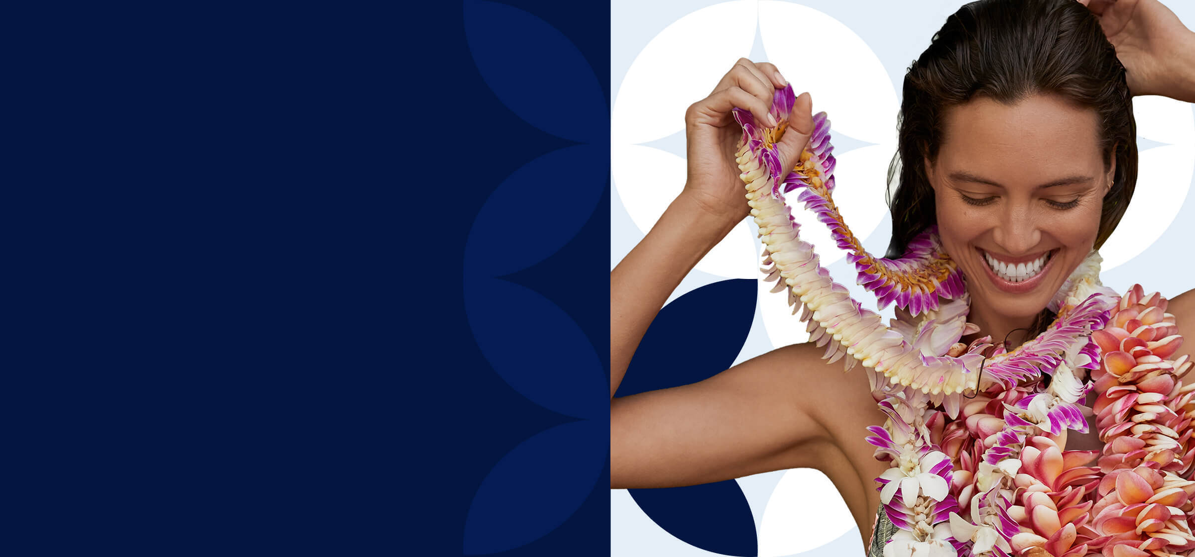 Women with flower leis