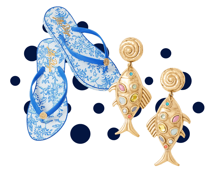 Flip flops and earrings