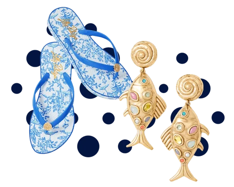 Flip flops and earrings