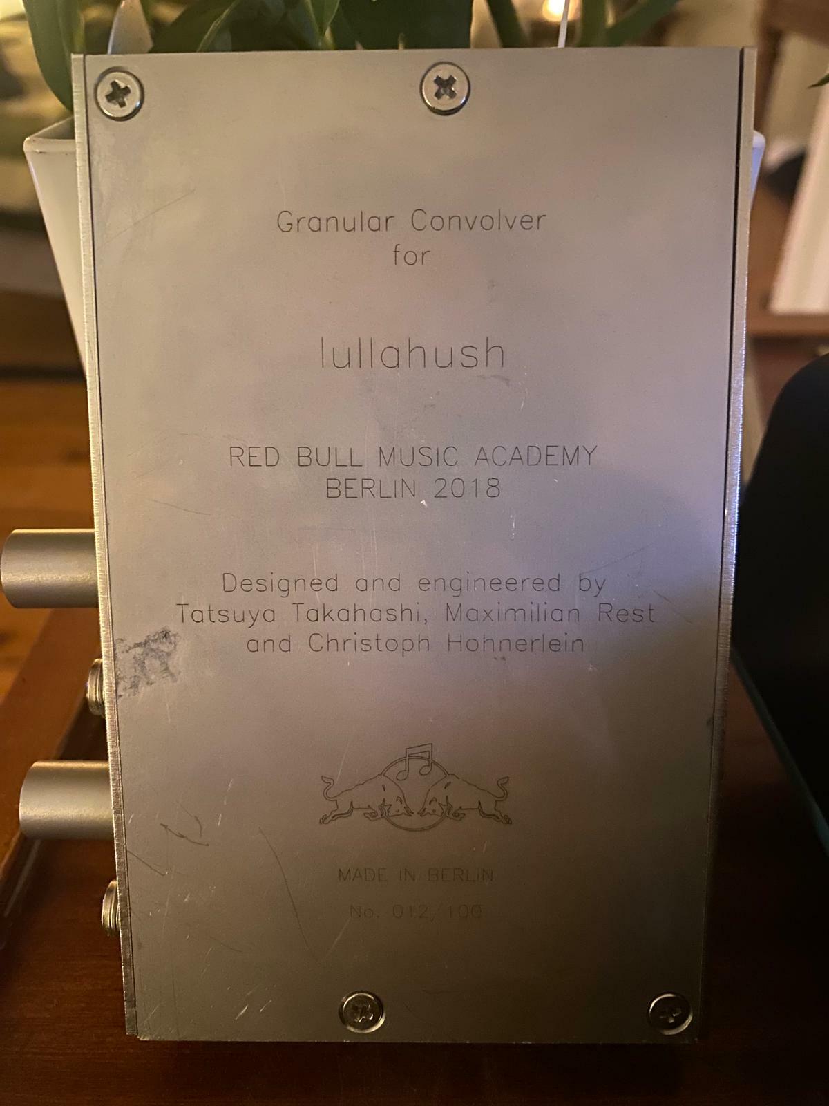 Granular convolver for Lullahush, Red Bull Music Academy Berlin, 2016. Designed and engineered by Tatsuya Takahashi, Morchiller Rest, and Christoph Hamann.
