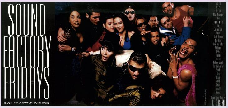 Diverse group of people with various expressions and styles, surrounded by bold text and graphics in dark colours.