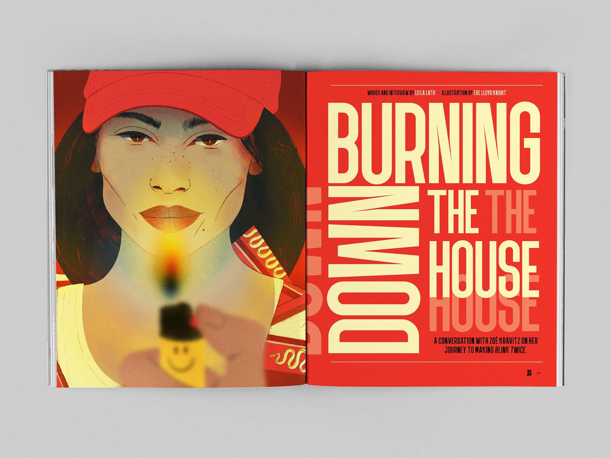 Burning the House: A close-up of a woman's face, framed by a red headscarf, against a vivid red background with bold text "BURNING THE HOUSE".