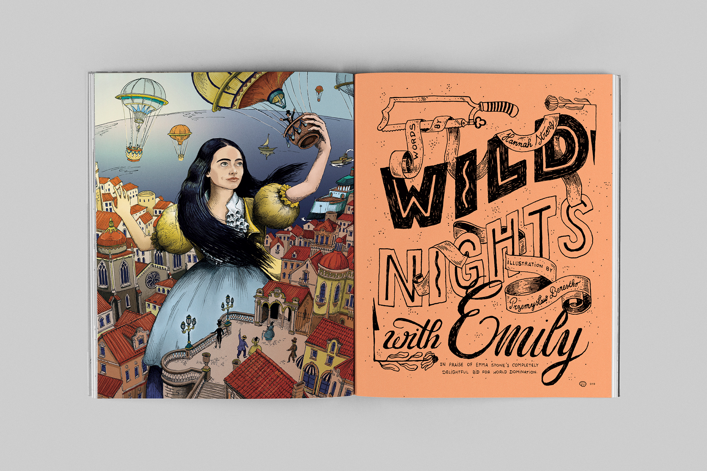 Colourful illustrated book cover featuring a stylised figure and the text "Wild Nights with Emily"