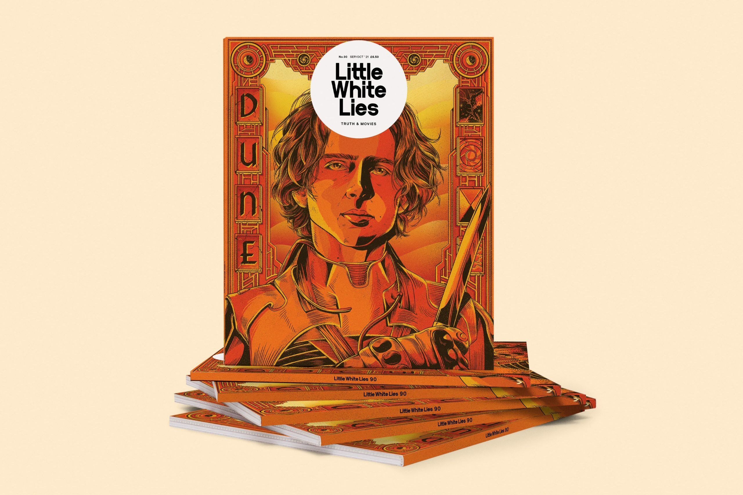 A stack of vintage book covers featuring a portrait of a young woman with curly hair against an orange and yellow background, with the title "Little White Lies" displayed prominently.