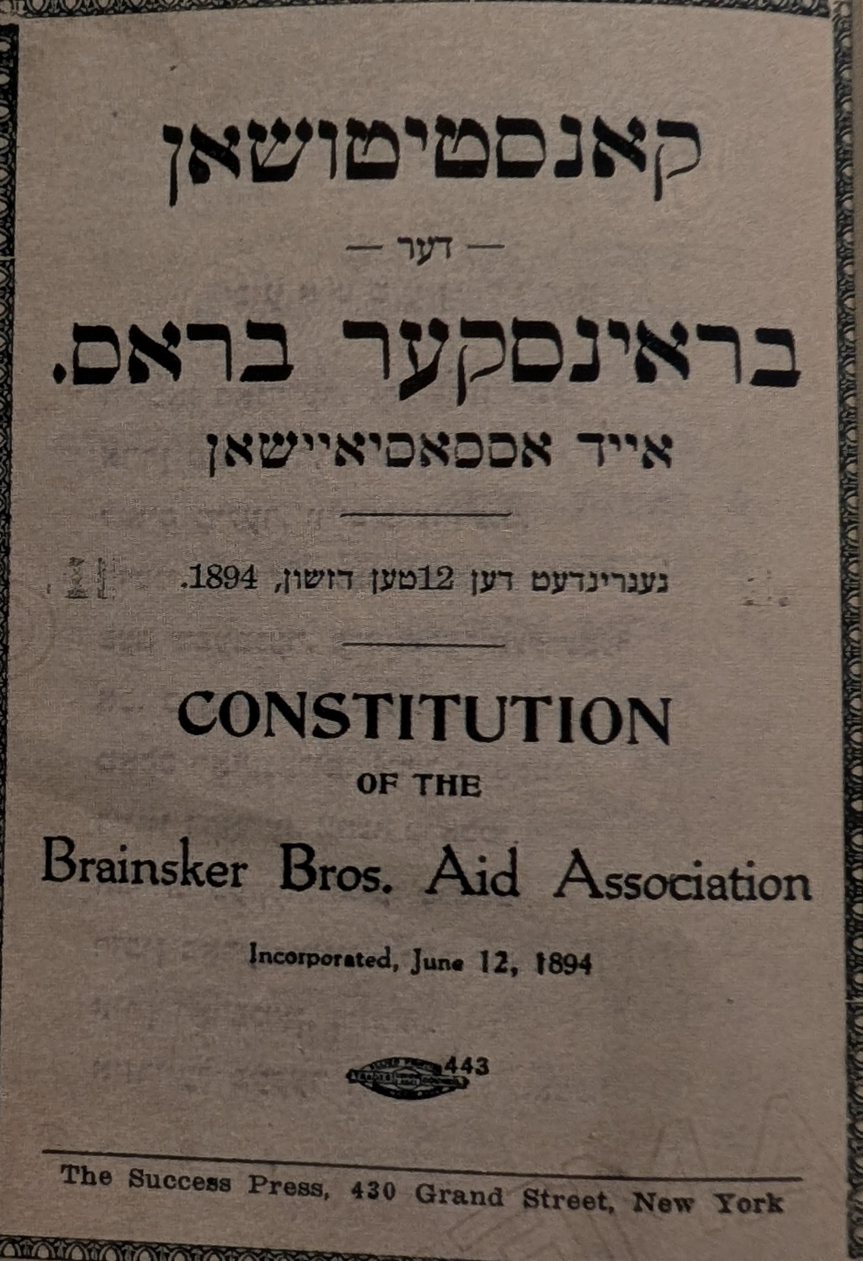 Constitution Brainsk Bros Aid Assoc