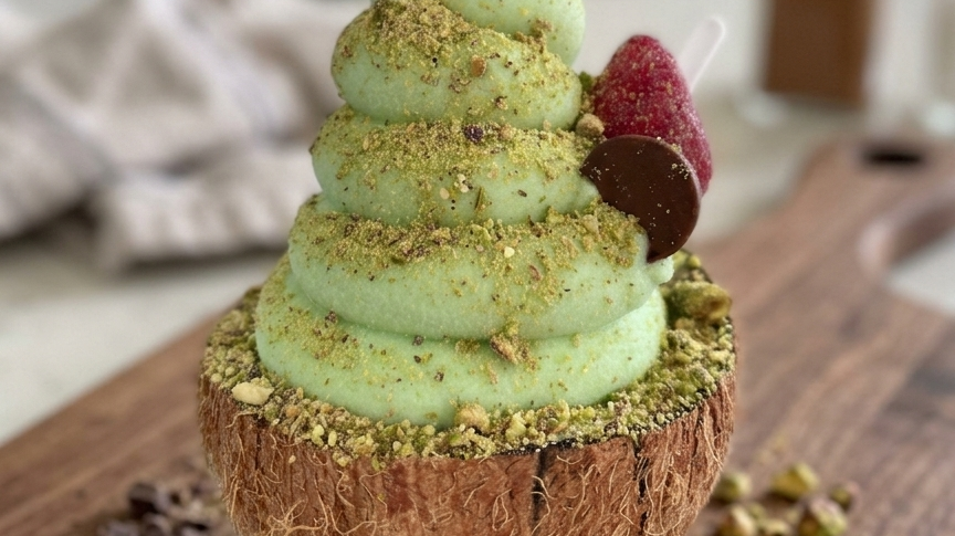 Dubai Pistachio Coconut Ice Cream
