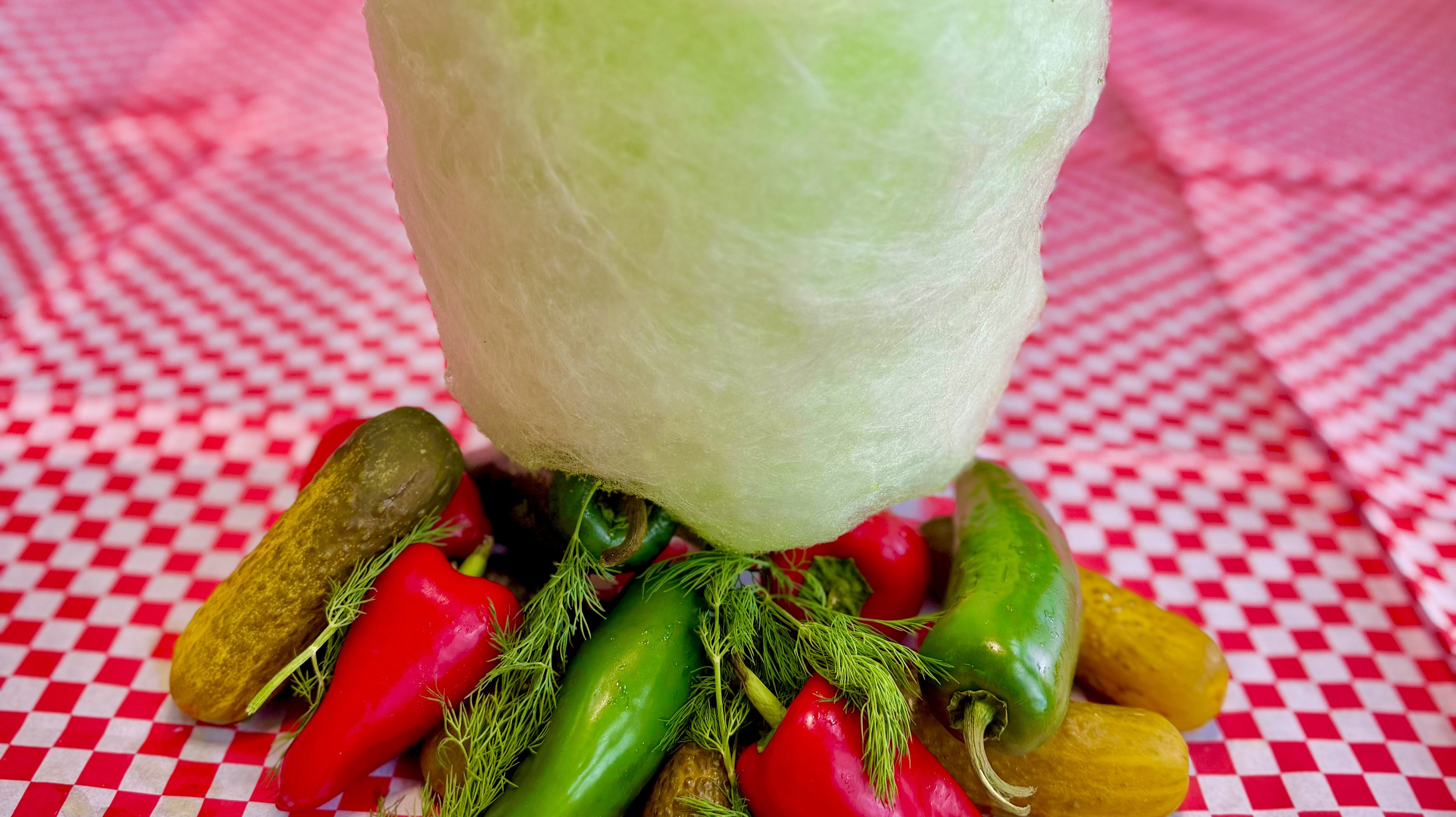 Spicy Dill Pickle Cotton Candy