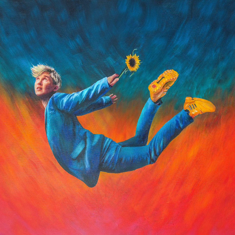 Alex the astronaut sunflower art