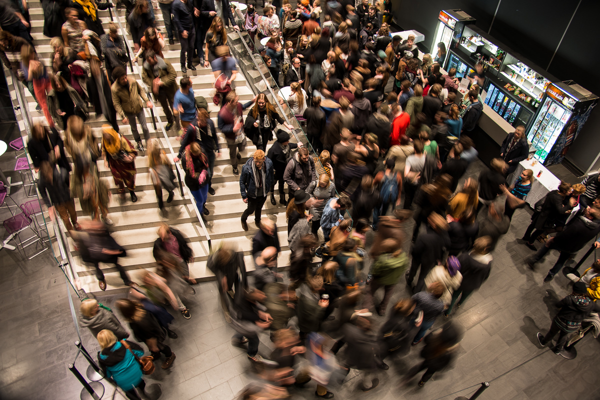 06 Crowd leaving Harpa concert hall during Iceland Airwaves 2014 Sebastien Dehesdin