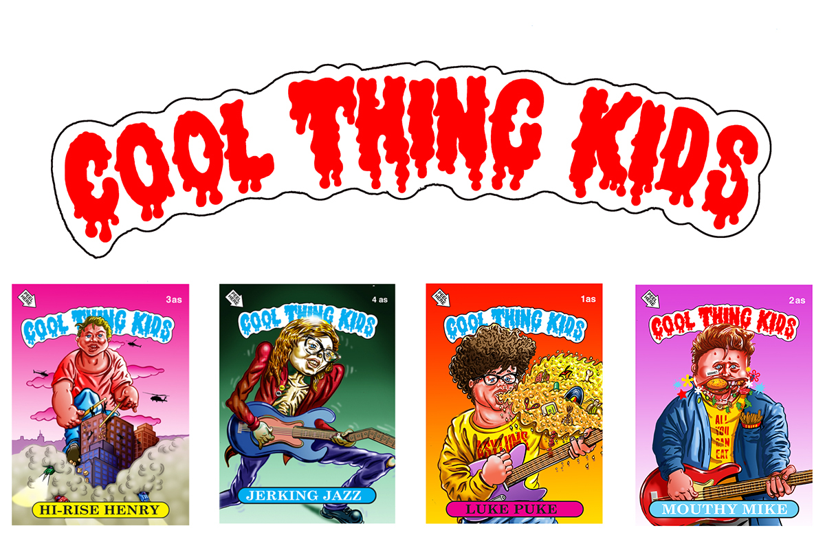 22 Cool Thing Kids Stickers Imitation Garbage Pail Kids stickers are available for each member via their online store
