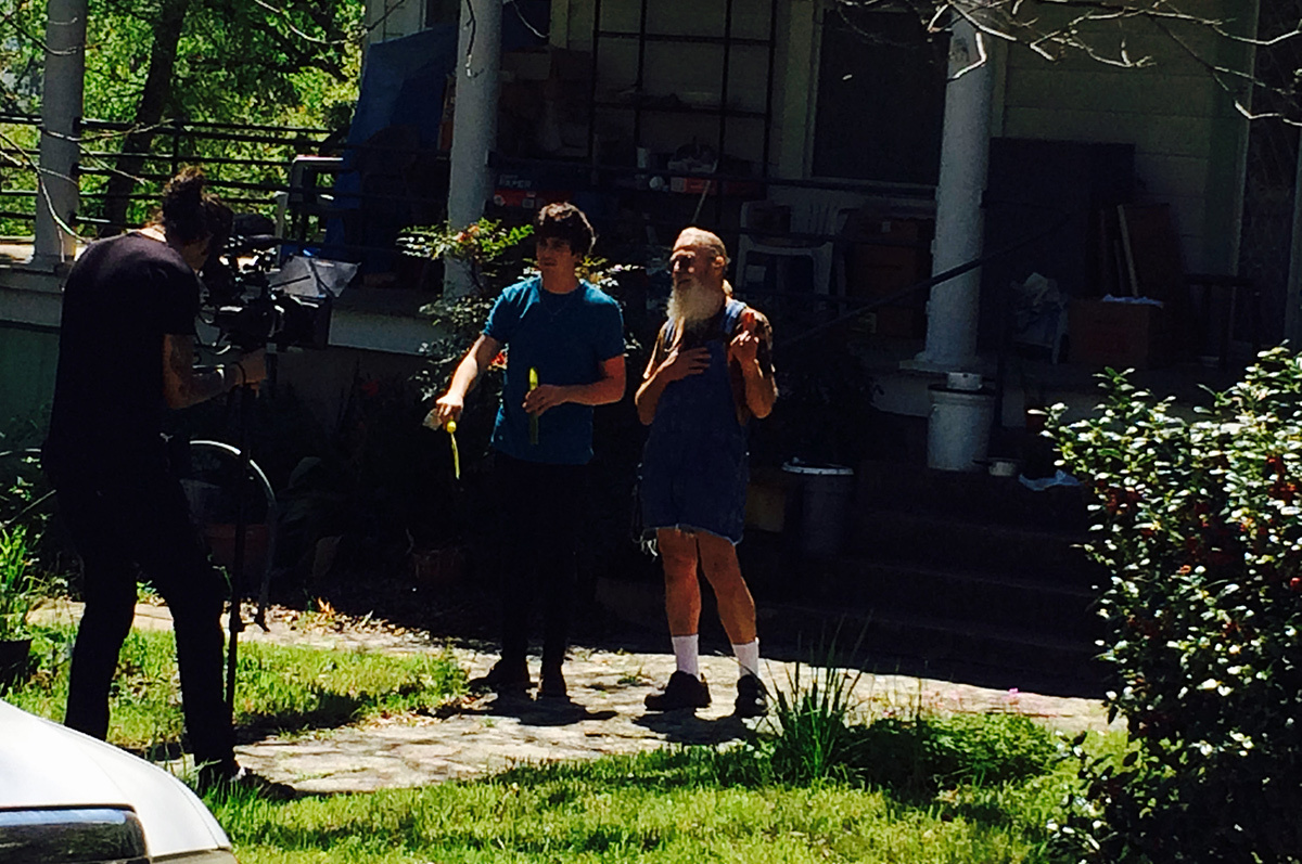 Kierans new friend wanted to be in shot so he brought the peace and we brought the bubbles