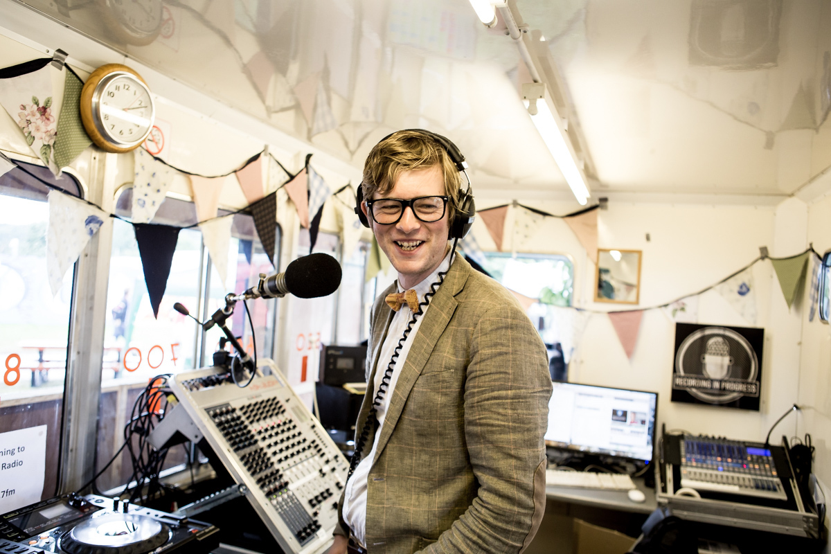 Public Service Broadcasting take over the radio Green Man 22 Aug 2015 Mike Hughes 62